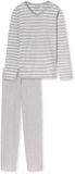 Schiesser Pyjama lang zilvergrijs gemêleerd - Casual Essentials - Dames Pyjamaset
