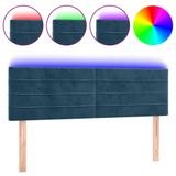 VidaXL Hoofdbord LED 144x5x78/88 cm fluweel donkerblauw