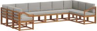 vidaXL - Hoek loungeset - 10 zitplaatsen - Acacia hout - Naturel en lichtgrijs