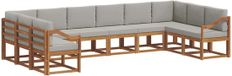 vidaXL - Ensemble de salon d'angle - 10 places assises - Acacia bois - Naturel et gris clair