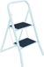 Merkloos 2-treden antislip trapladder van metaal - wit/grijs