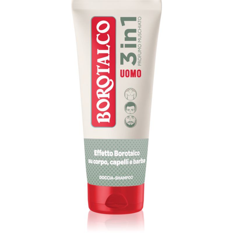 Borotalco 3-in-1 Shower Shampoo for Men Musk Scent Dermatologically Tested 200ml