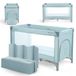 KikkaBoo SO Gifted Reisbed, babybed, 120 x 60 cm tot 15 kg, opvouwbare box met draagtas, licht en compact, mint