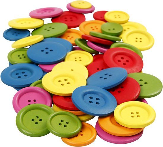 Creativ Company Houten knopen - 25-40 mm - 144 stuks