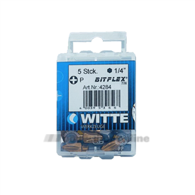 Witte bitsen 5x Bitflex tin pozidriv 2 25 mm 1/4 inch 428446