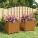 Maison Exclusive - Jardinières sur pieds, lot de 2. Couleur rouille. Dimensions : 30x30x30 cm. Acier corten