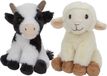 Nature planet Pluche boerderijdieren knuffels Koe en Schaap setje van 19 cm en 17 cm
