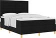 vidaXL Boxspring bed met matras met hoofdeinde Zwart 140 x 190 cm Stof