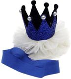Jumada - Baby Haarband - Prinsessen Kroon - Blauw - 10 Stuks