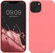 kwmobile telefoonhoesje geschikt voor Apple iPhone 14 - Hoesje met siliconen coating - Smartphone case in Pastelkleurig koraal
