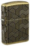 Zippo Art Deco patroon Stormaansteker - Armor Antiek Brass, MultiCut