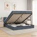 Maison Exclusive Lit Ottoman exclusif avec matelas et éclairage LED, couleur gris foncé, 140 x 200 cm, revêtement en velours