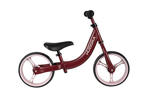 Hudora 10418/00 Classic, Bordeaux | Loopfiets voor kinderen met extra brede wielen van 12 inch | loopfiets vanaf 3 jaar | zadel en stuur in hoogte verstelbaar | kinderloopfiets