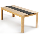 Idmarket Table à manger rectangulaire Georgia 8 personnes imitation hêtre et noire 160 x 90 cm