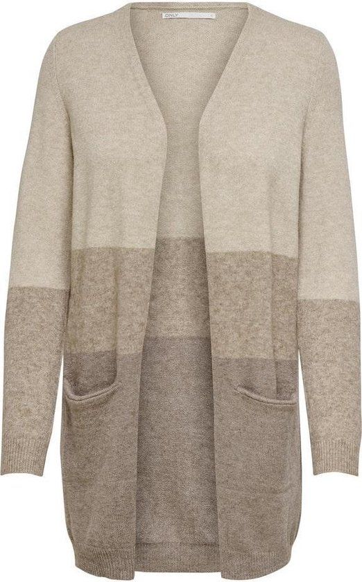 ONLY ONLQUEEN L/S LONG CARDIGAN KNT NOOS Dames Vest - Beige - Maat S