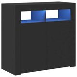VidaXL Dressoir avec éclairage LED 80x35x75 cm noir