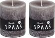 Spaas 2x Taupe bougies cylindriques rustiques/bougies troncs 7 x 8 cm 30 heures de combustion - Bougies inodores