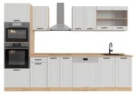 Vicco R-Line Complete keukeneenheid – 300 cm met hoge kast, WB Eik Wit landhuis/gouden eik