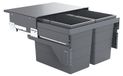 Hailo - Poubelle de cuisine tri sélectif 2 bacs encastrable 60l (28+28) Cargo