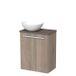 Maxaro Toiletmeubel met Waskom Keramiek Modulo Eiken Vlak 41 cm Donkerbruin Eiken Blad