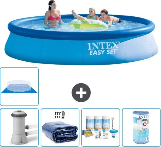 Intex Easy Set Zwembad - Rond - 396 x 84 cm - Blauw - Compleet Pakket