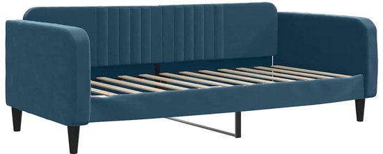 vidaXL Slaapbank - 90x200 cm - Fluweel - Blauw