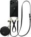 AVY Étui en cuir adapté pour Apple iPhone 18 Pro Max | Avec cordon, portefeuille et pochette | Compatible MagSafe | Étui en cuir avec cordon de 30 cm et 130 cm | Ensemble en cuir | Noir