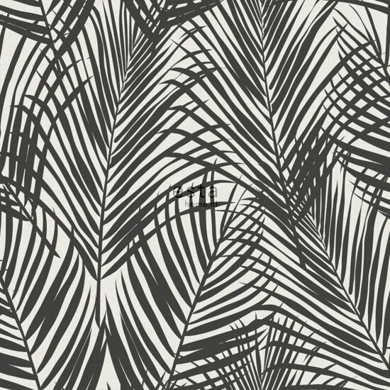 Esta Home behang palmbladeren zwart en wit - 139008