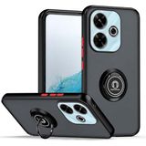 Tumundosmartphone Matte hoes met zwarte rand en 360° draaibare ring voor Xiaomi Poco M6 4G