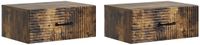 vidaXL Muurbevestigde Nachttafel Set van 2 Gerookt eiken 49 x 34,5 x 20 cm