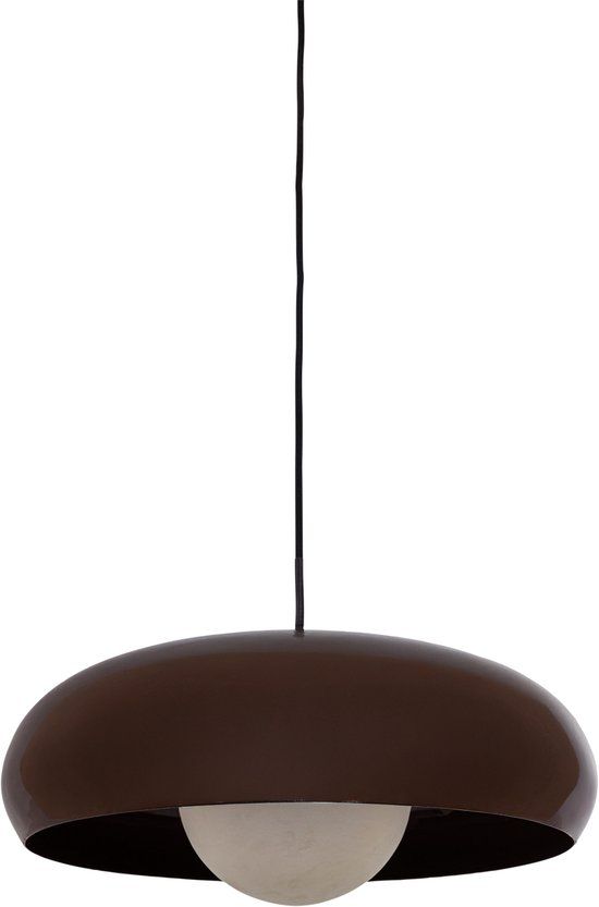 WOOOD Tivo Hanglamp Rond - Metaal - Hoogglans Bruin