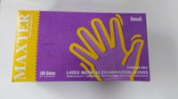 Maxter - Verpakking van 100 wegwerphandschoenen van puur latex, wit, niet-steriel, poedervrij, maat S