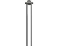tesa MOON GREY Handdoekrek 2-armig, mat grijs, voor Badkamer en Wc - voor Badkamers in Industriële en Moderne Stijl - Zonder Boren, Zelfklevend - 84 mm x 50 mm x 456 mm