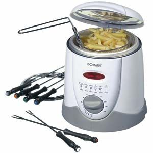 Bomann FFR 1290 CB Frituurpan/Fonduepan - 1L - 840W - Grijs/Wit