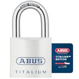 ABUS Titalium hangslot 80TI/50 - Kelderslot met lichtgewicht, solide slotbehuizing van speciaal aluminium - ABUS -Beveiligingsniveau 8 - zilver