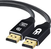 Drivv. DisplayPort Kabel 2.1 - 16K 60Hz - 8K 120Hz - 4K 144Hz - 80Gbps - DisplayPort naar DisplayPort - DP Kabel - 1 meter - Zwart