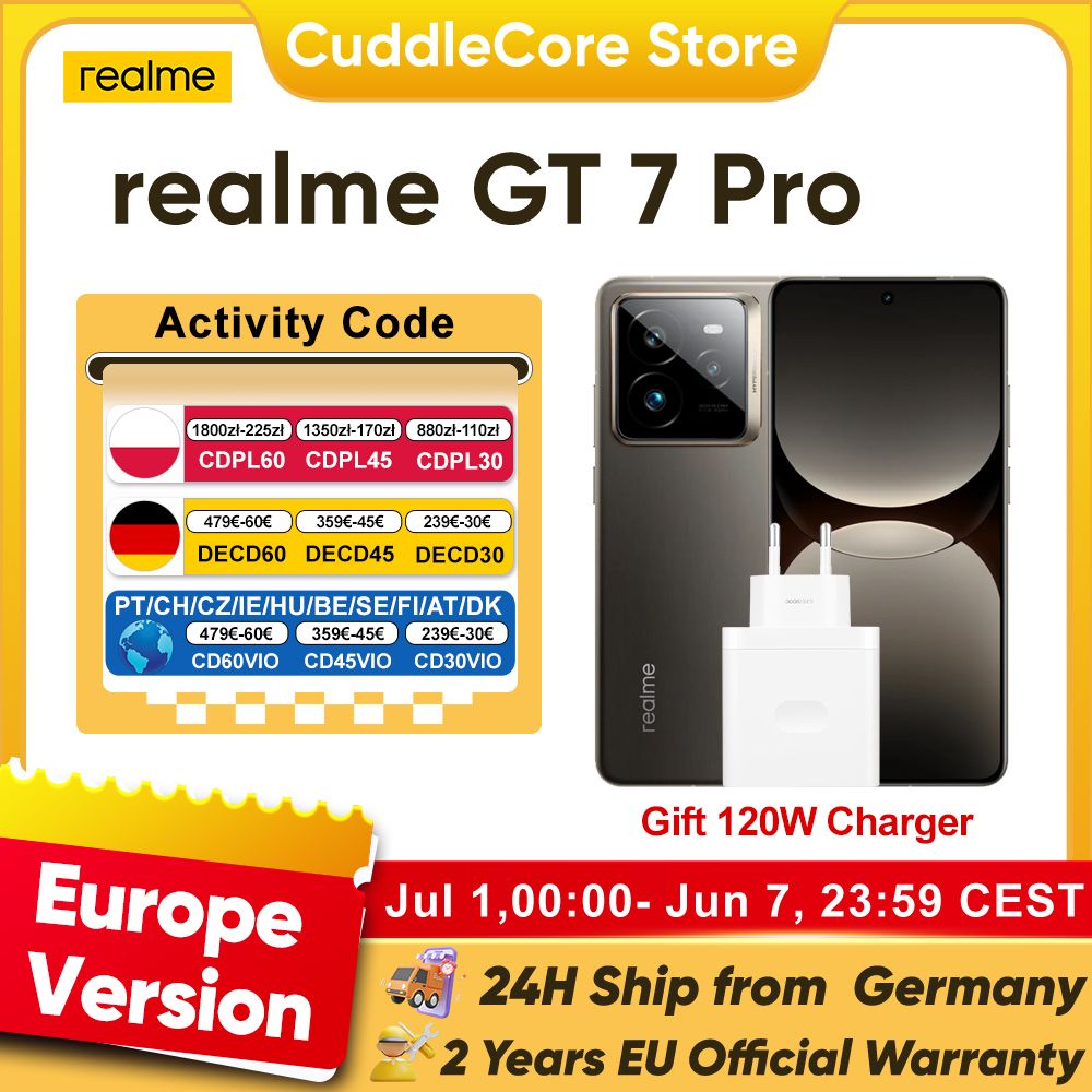 realme GT 7 Pro 5G Smartphone Globale Versie Snapdragon 8 Elite 6500mAh Batterij 120W 6.78'' 120Hz OLED Scherm 50MP Camera NFC