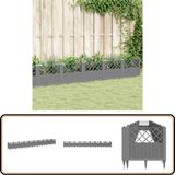 vidaXL Plantenbak met pinnen 363,5x43,5x43,5 cm polypropeen lichtgrijs