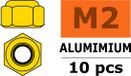 Revtec - Écrou Nylstop en aluminium - M2 - Or - 10 pièces