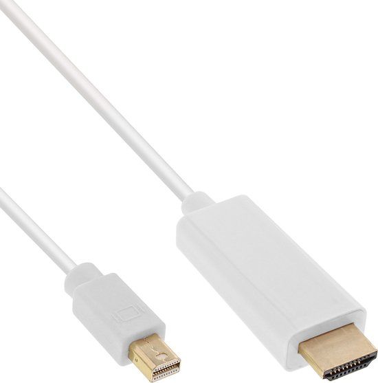 InLine Premium Mini DisplayPort 1.2 naar HDMI 1.4 kabel (4K 30 Hz) / wit - 1 meter