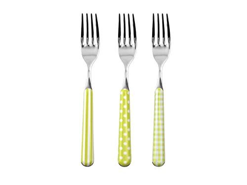 Home Provence Set 6 vorken van roestvrij staal, decor groen