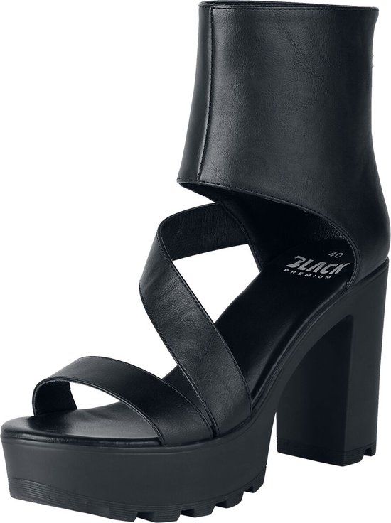 Black Premium by EMP Zwarte sandalen met een hoge schacht en rits - Dames - EU38