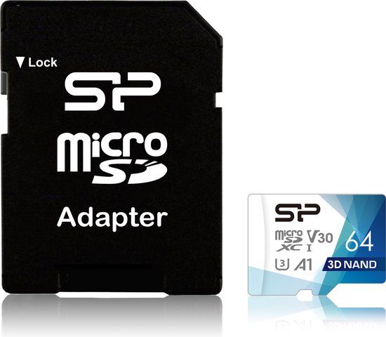 Silicon Power Superior Pro Micro SDHC incl. SD Adapter 64GB UHS-1 U3 A1 V30 Class 10 Color