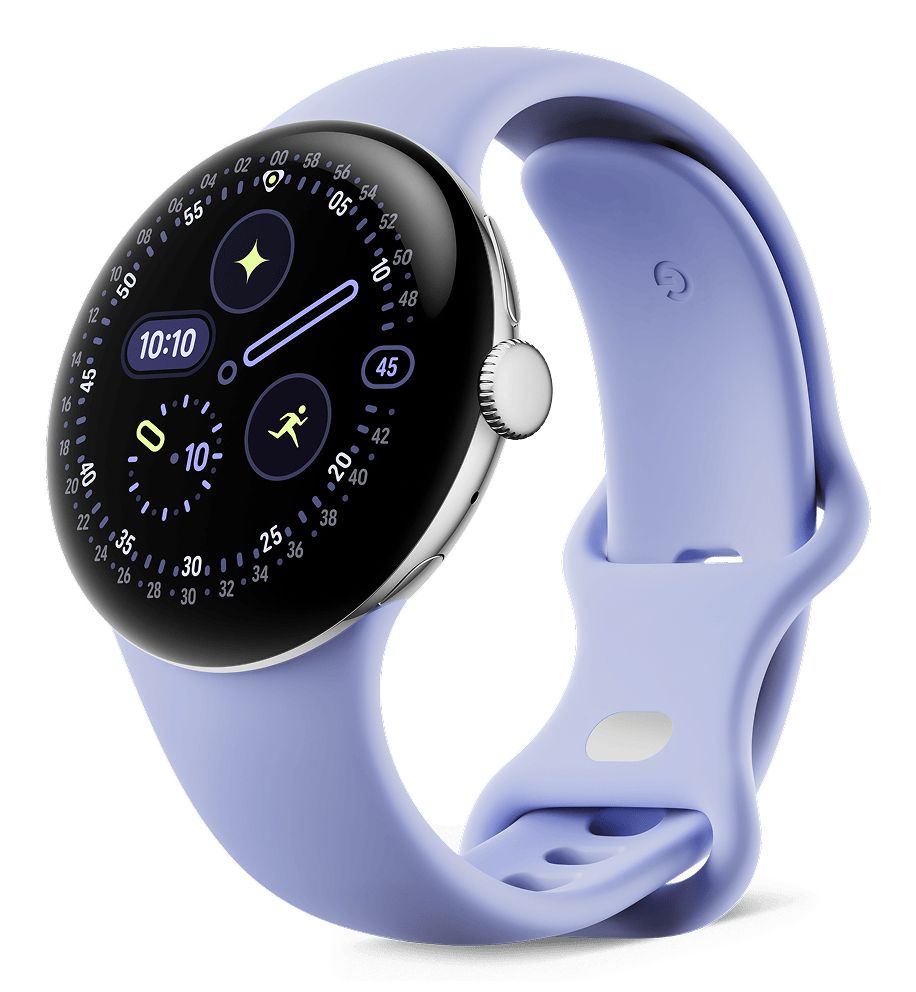 Google Pixel Watch 4 AMOLED 41 mm Digital Touchscreen Smartwatch - Zilver/Paars