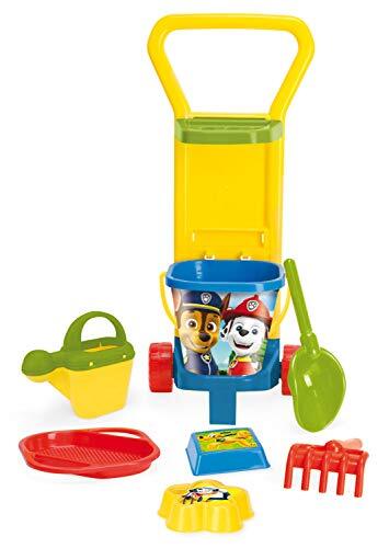 Wader Quality Toys 81170 Paw Patrol zandspeelgoed met caddy, emmer, waterkan, zeef, schep, hark en 2 zandvormen, 8-delig