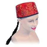 Bristol Novelty BH442 Chinese Mandarijn Hoed, unisex-volwassene, Rood & Zwart, One Size