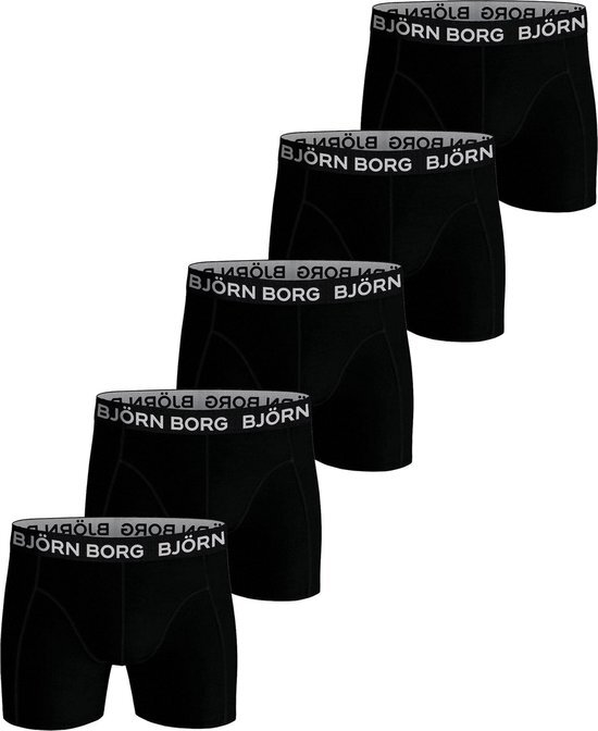 Bj&#246;rn Borg Boxershort Essential - Onderbroeken - Boxer - 5 stuks - Heren - Maat L - Zwart