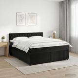 vidaXL Boxspringbed met matras Zwart 140 x 190 cm Fluweel