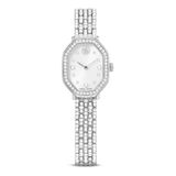 Swarovski Dextera Achthoekig Horloge, Swiss Made, Metalen Armband, Zilverkleurig, Roestvrij Staal