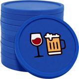 CombiCraft bier en wijn munten donker blauw Ø29mm enkelzijdig bedrukt - 100 stuks